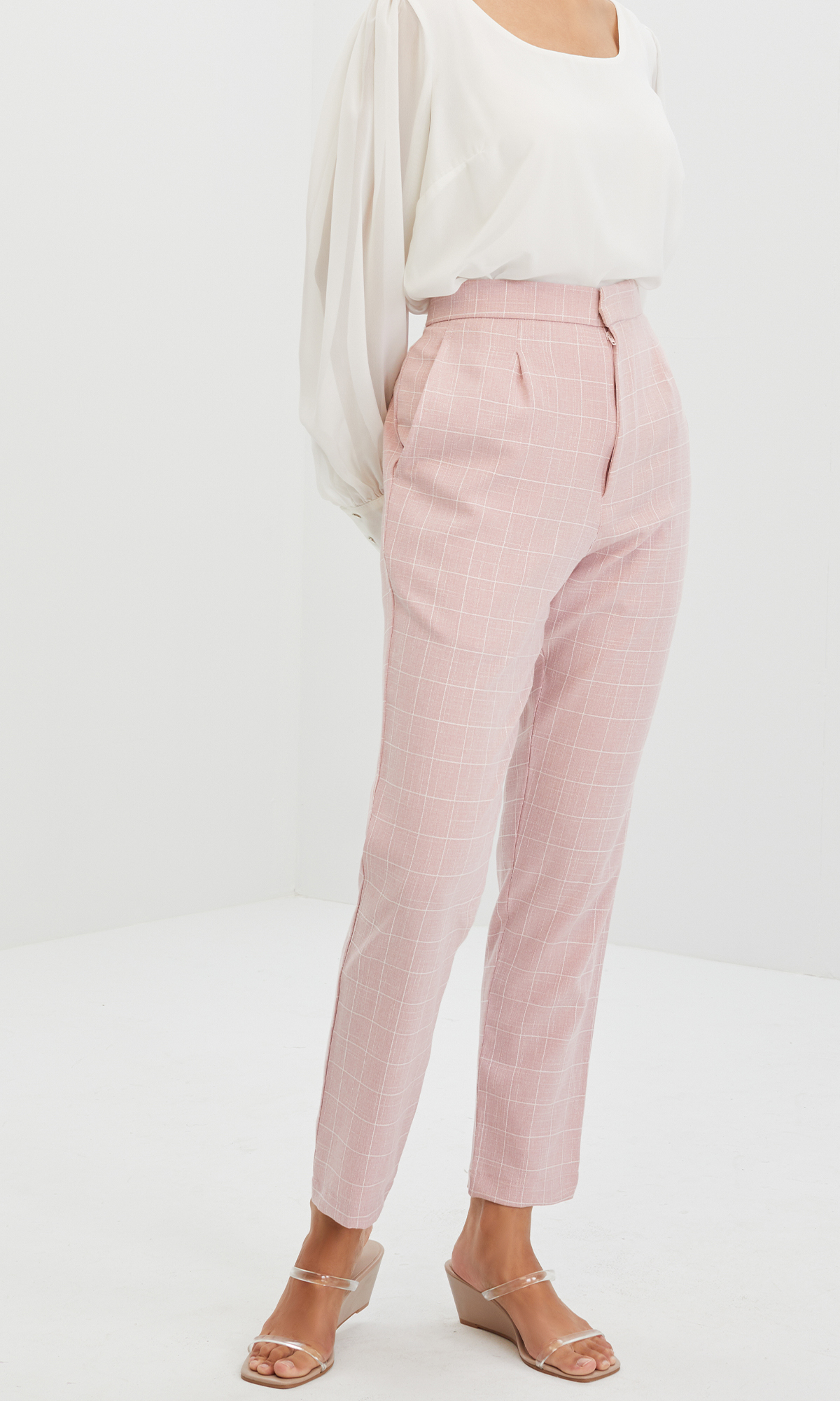 Jane Crop Pants in Dusty Pink